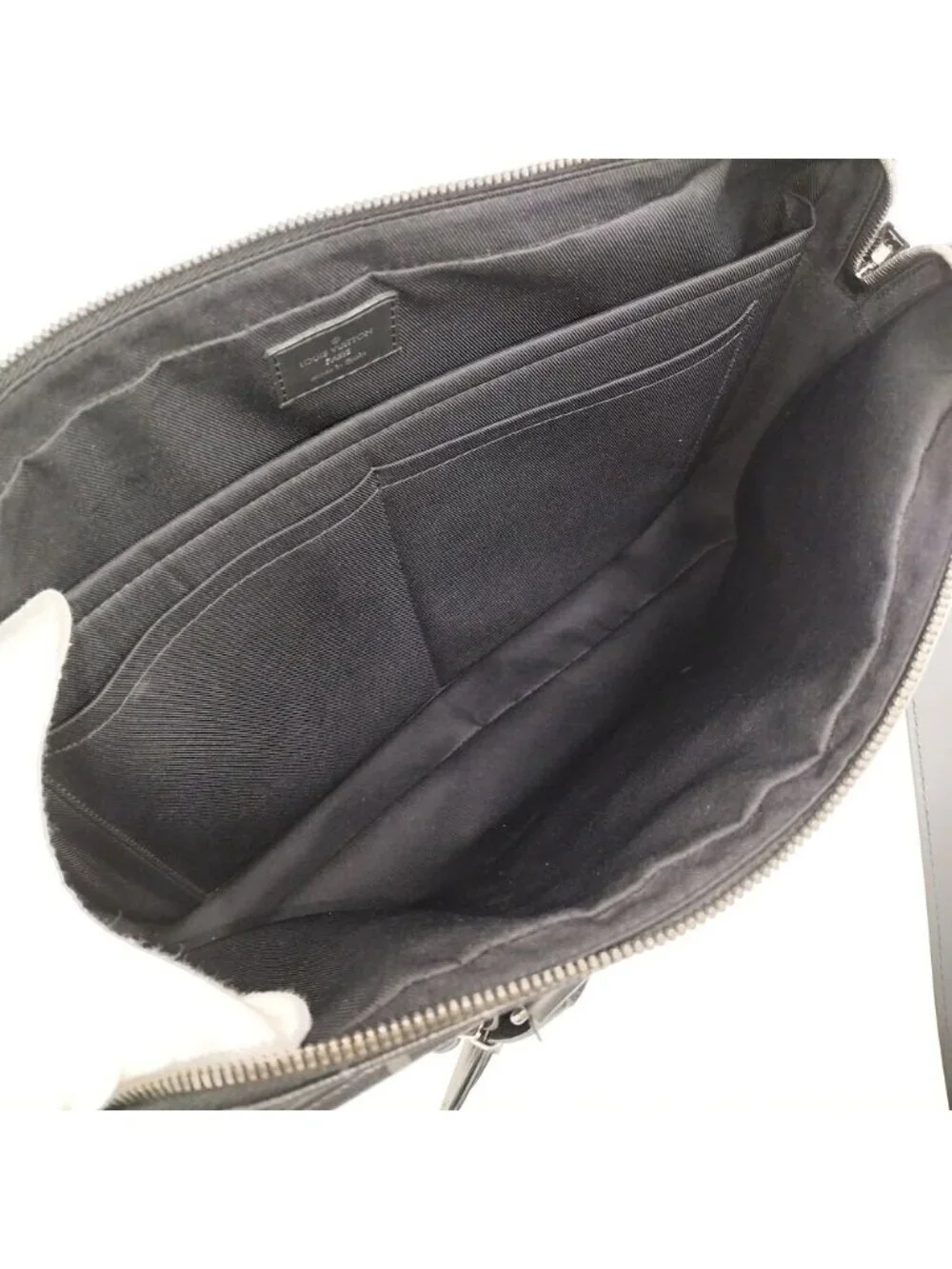 Louis Vuitton Porte Documents Voyage 2-Way Handbag Monogram Eclipse Black
